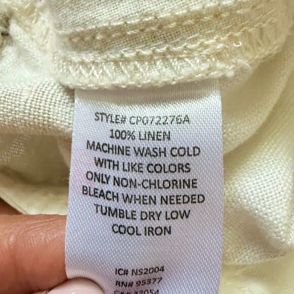 Anthropologie Sanctuary Camo Linen Cargo Pants Stretch Waist Drawstring Sz XS - Picture 5 of 9